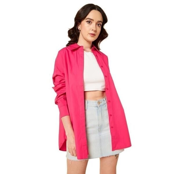 HIGH STAR Women's Cotton Oversized Fit Shirt