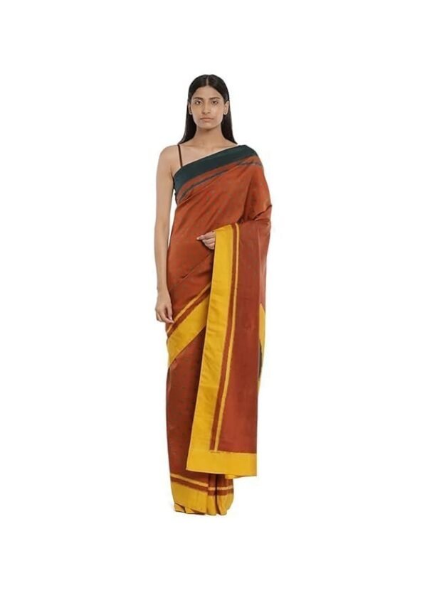 Satya Paul Women's Woven Silk Saree With Blouse Piece