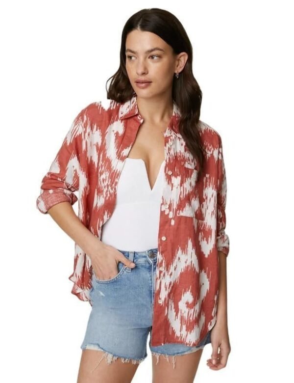 Marks & Spencer Women's Linen Relaxed Fit Long Sleeves Shirt