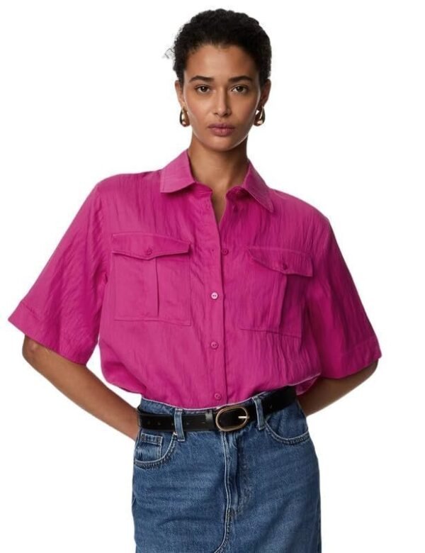 Marks & Spencer Women's Solid Regular Fit Shirt