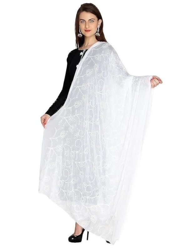 DUPATTA BAZAAR Women's Floral Chiffon Dupatta